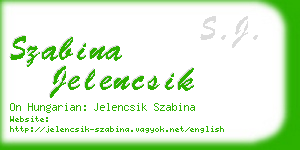 szabina jelencsik business card